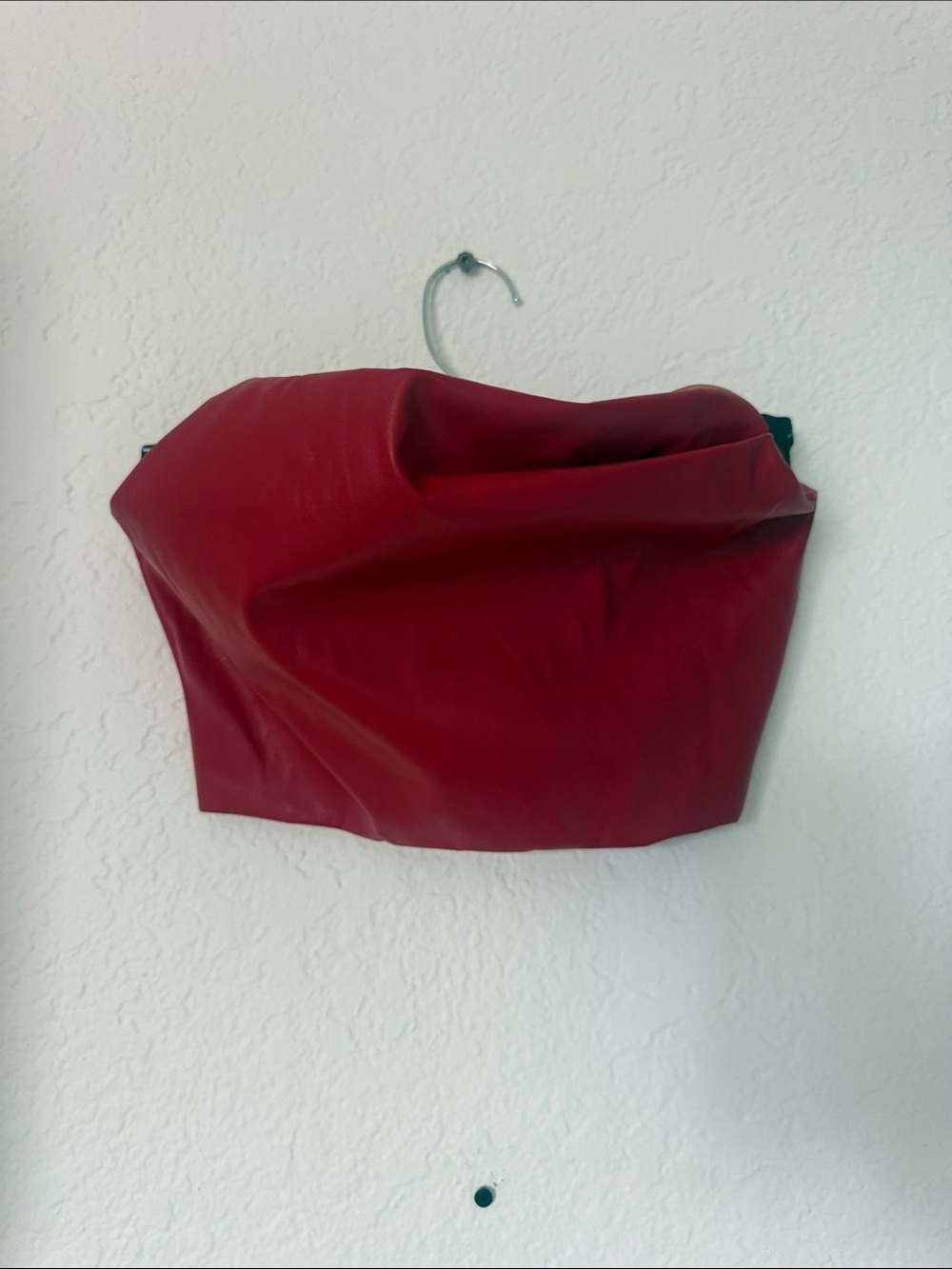 SHEIN Red Faux Leather Crop Top